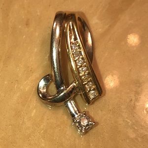 10k white/yellow gold with diamonds pendant
